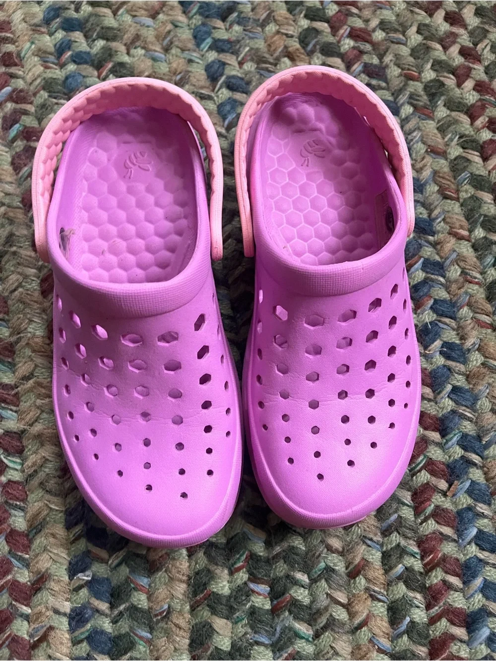 Kids Pink Ventilated Clog Sandals with Heel Strap